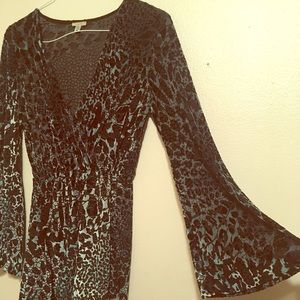 Velvet printed long sleeve romper!